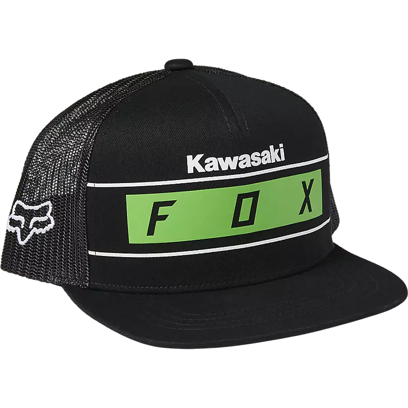 Fox Racing Youth Kawasaki Stripes Snapback Hat 1 Fox Racing Youth Kawasaki Stripes Snapback Hat